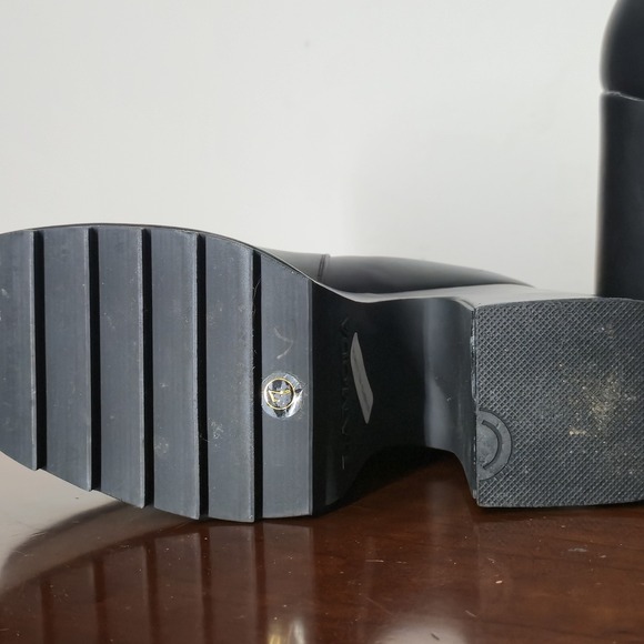 Women's LAMODA Doll Black Platform Slip-on Calf Boots Size 7 Gothic Alternative - Picture 4 of 9